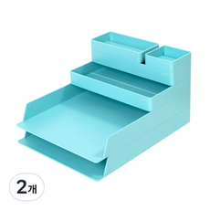 NUSIGN 系統桌面收納盒 6件組 NS001, 潟湖藍, 2個