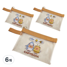 마켓감성 캐릭터 문서노트 파우치가방 A5, 샤크, 6개