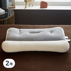 Damsoon 舒適針織款柔軟枕頭, 2個, 灰色