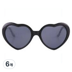 미미파티 인싸템 파티 안경 생일 셀프 촬영 소품 선글라스, 블랙 하트, 6개