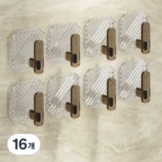 원온나인 무타공 인테리어 다용도 걸이 사각 후크, 브라운, 16개