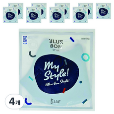 블루본 스타일 컬러 마스크 대형, 네이비, 4개