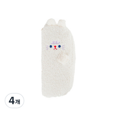 MalangJelly 毛茸茸大容量羊毛筆袋, 白色的, 4個