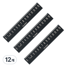 델리 누사인 ABS 자 15cm ENS096, 블랙, 12개