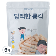 Allbarm 담백한 롱킥, 담백한 맛, 30g, 6개