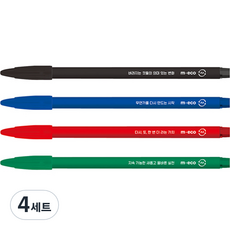 모나미 엠에코 프러스펜 3000 4종 세트, WB 1 블랙, B 09 블루, R 06 레드, G 08 그린, 4세트