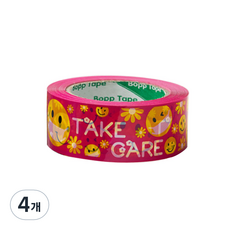 에이러블 포장용 박스테이프 45mm x 100m B0210, 12 스마일, 4개