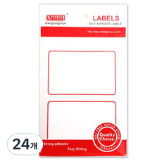 Bluemato 方形標籤貼紙 14, 紅色, 24個