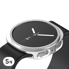 누아트 갤럭시워치 호환 큐빅 하드 케이스, 실버, 5개