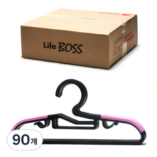 BOSS 논슬립옷걸이 유아용, 블랙 + 핑크, 90개