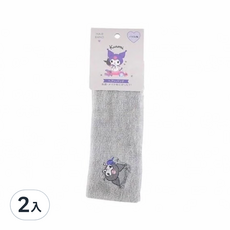 SANRIO 庫洛米洗臉束髮帶 柔軟親膚 彈性舒適 可愛造型 洗臉、化妝必備, 2入, 灰色
