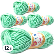 幸福編織 娃娃 菜瓜布 亞克力線, 123粉彩薄荷, 12個