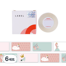 님봇 D 시리즈 휴대용 H1S용 라벨용지 195p 세트 다이애나, 6세트