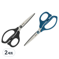 반텍스 사무용 가위 대형 210mm 2종 세트, 블랙, 블루, 2세트