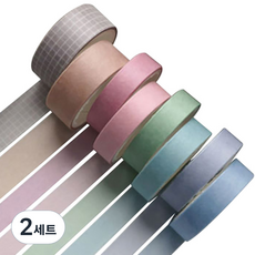 Mivil 文具基本圖案美紋膠帶套裝 8 件, 香檳酒, 2組