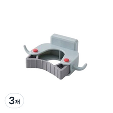 재미월드 보급형 청소도구 거치대, 3개, 블루