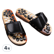 Okoro 鵝卵石足部按摩拖鞋 270~275mm, 黑色, 4個