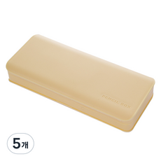 특별한상점 무지 반 투명 파스텔 사각 플라스틱 필통, 옐로우, 5개