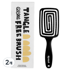 SSIZZO 防打結髮根蓬鬆髮梳, 2個, 黑色