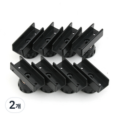 가구 조절발 15mm 8p 세트, 블랙, 2개