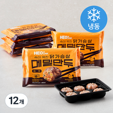 허닭 속이 꽉찬 닭가슴살 메밀만두 김치 (냉동), 168g, 12개