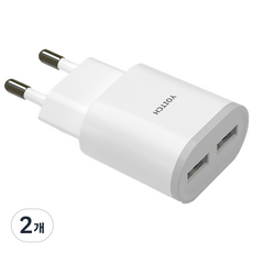 요이치 듀얼 USB 아답터, 화이트, 2개