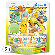 반다이 남코 깜짝 에그 시리즈 포켓몬스터 키즈바스볼 랜덤발송, 75g, 5개