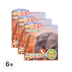금홍팬시 야생동물 미니스티커앨범, 혼합색상, 6개