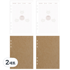 플레플레 A5 6공 독서기록함 마인드맵 리필속지 2종세트 B 마인드맵 2p + 크라프트 2p, 2세트