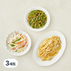 식도감 볶음반찬 묵은지들기름볶음140g + 미역줄기볶음140g + 햄감자채볶음130g 세트, 3세트