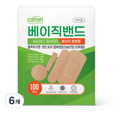 코멧 베이직 밴드 혼합형, 100매입, 6개