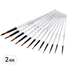 Zhu Ting 壓克力畫筆 筆刷 12件組, 2套, 12種