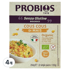 프로바이오스 유기농 옥수수 쿠스쿠스, 250g, 4개