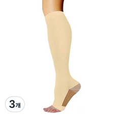 Soyo商行 平衡高彈力壓力襪 雙色膚 2入, 3個, 小腿/膝蓋型