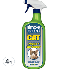 심플그린 고양이 얼룩 냄새 제거 탈취제, 4개, 946ml