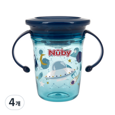 누비 트라이탄 티티 글리터 티칭컵 10679, 우주선(블루), 4개, 240ml