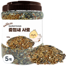 펫츠핸들러 엑설런트 포뮬러 중형새 사료, 1.2kg, 5개