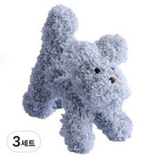 yarna DIY 패키지 모루 강아지 놀아줘멍 인형 만들기 1마리 + QR 동영상 세트, 14 블루그레이, 3세트