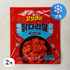 꼬꼬대장 직화 순살 닭다리살 매콤 닭꼬치맛 (냉동), 300g, 2개