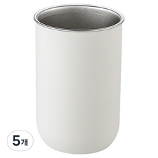 hillo Easy 304不鏽鋼基本漱口杯, 白色, 5個