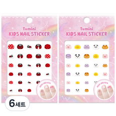 Tomini 兒童指甲貼片 兩件組, T007, T008, 6組