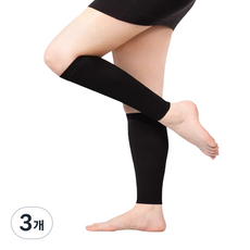 OWYGYU 女用2段中筒壓力襪 黑色, 3個, 小腿/及膝款