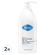 Biorga 牛奶泛醇沐浴乳 & 無油護髮, 2個, 1L