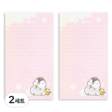 Rangcat Mall Pochapeng 線條便條紙 2入組, 賞櫻, 2套