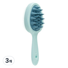 도도리치 투인원 두피 마사지 엉킨머리 헤어 브러쉬, 3개, 그린