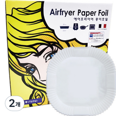 TUTU 氣炸鍋盒裝方形烘焙紙, 23cm, 90入, 2個