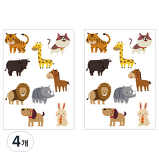 모두의팩토리 인쇄 도안 DIY 펠트 공예 A4, 04TYPE동물3, 4개