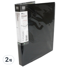 RSC雙色透明活頁夾發泡3層PP封面 A4 3孔 20入 LCB-20, 黑色, 2個
