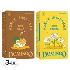 도밍고 꿀생강 1.5g x 20p + 꿀캐모마일 1.3g x 20p 티백 세트, 꿀생강 20p + 꿀캐모마일 20p, 3세트