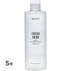 네시픽 프레쉬 허브 오리진 클렌징 워터 바쿠치올, 300ml, 5개